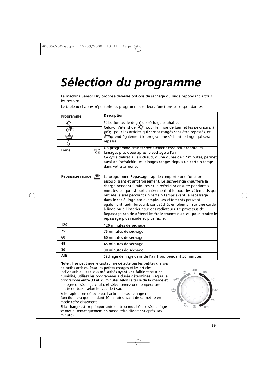 Sélection du programme | Candy GO DC 78GT-37S User Manual | Page 69 / 110