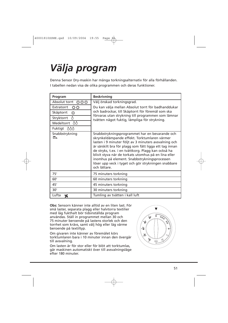 Välja program | Candy CDC779X User Manual | Page 51 / 92