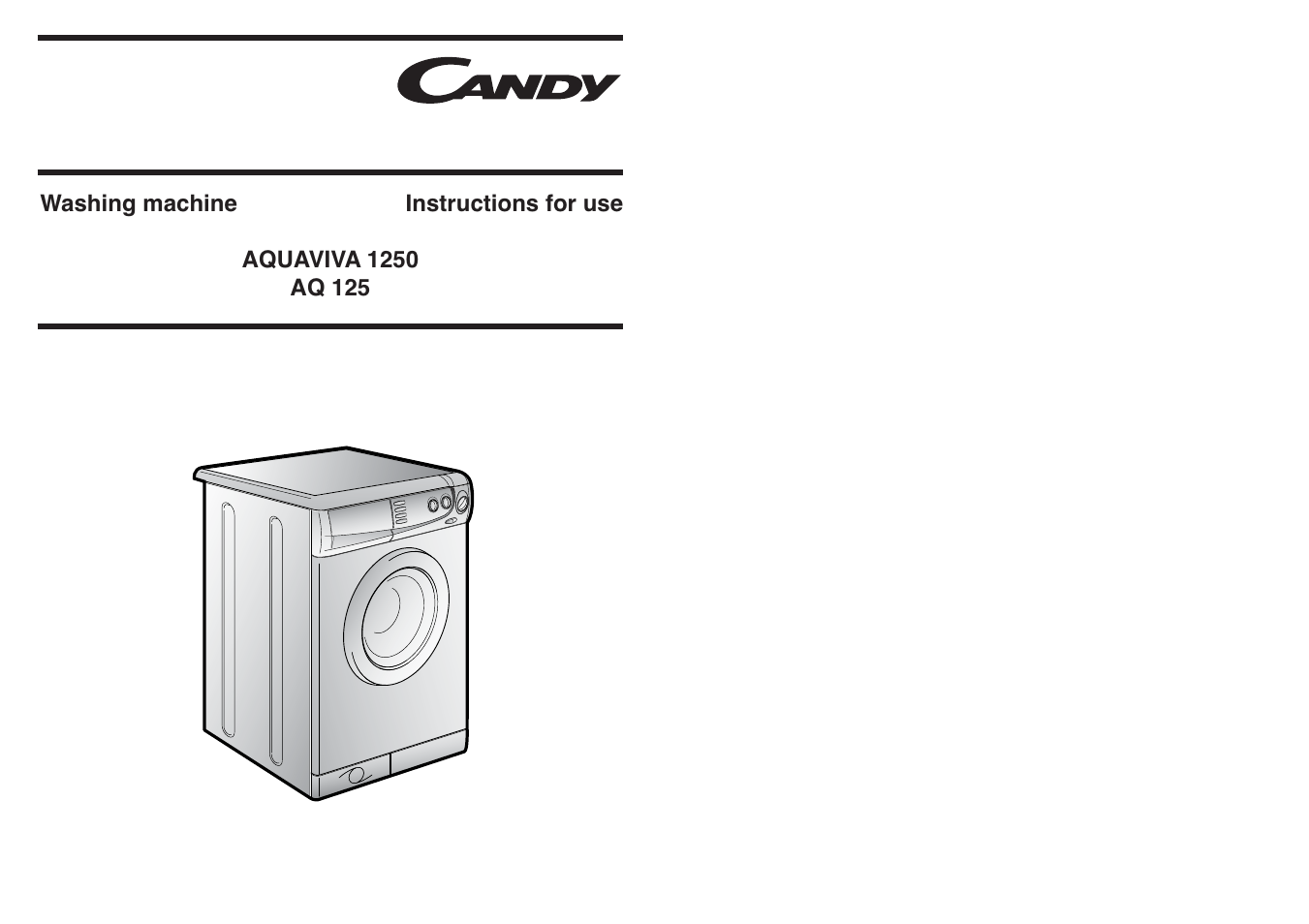 Candy LB AQUAVIVA 125 T UK User Manual | 17 pages