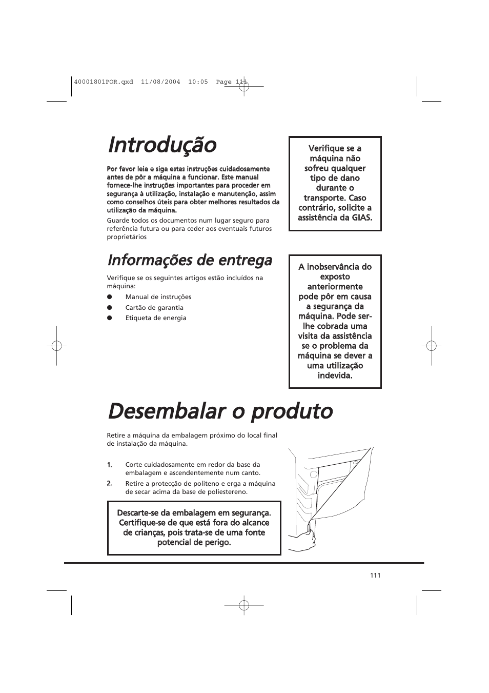 Iin nttrro od du uççã ão o | Candy AB CDC 679 X SY User Manual | Page 111 / 128