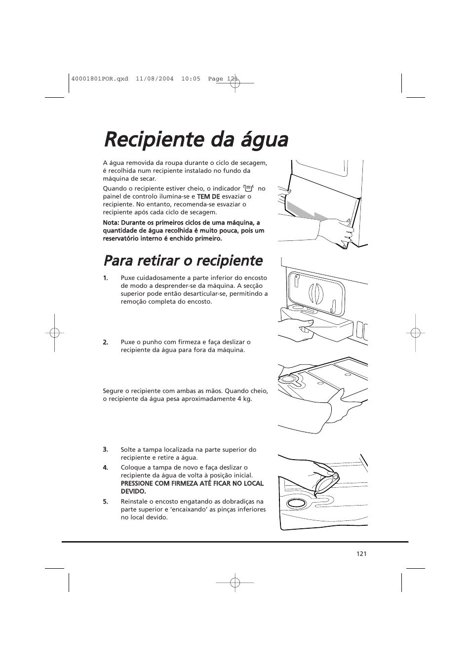 Rre ecciip piie en ntte e d da a á ág gu ua a | Candy AB CDC 679 X SY User Manual | Page 121 / 128