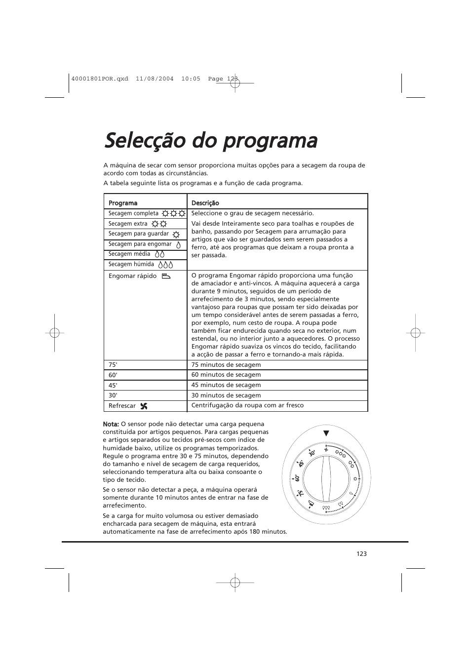 Sse elle eccççã ão o d do o p prro og grra am ma a | Candy AB CDC 679 X SY User Manual | Page 123 / 128