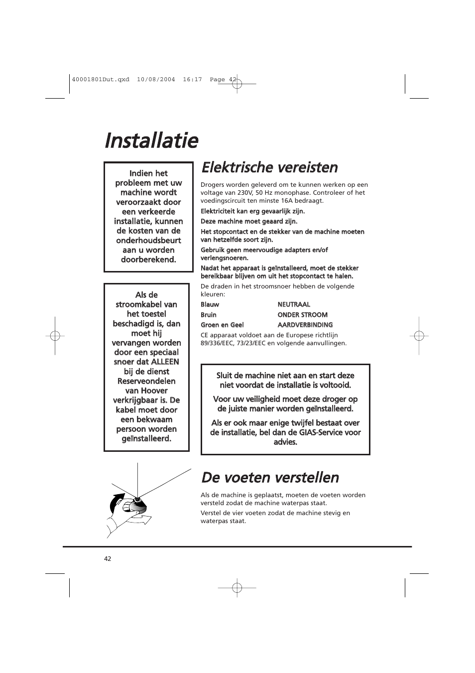 Eelle ek kttrriisscch he e v ve erre eiisstte en n | Candy AB CDC 679 X SY User Manual | Page 42 / 128