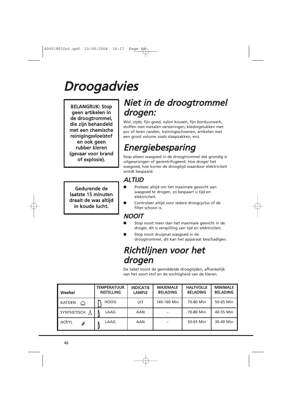 Ddrro oo og ga ad dv viie ess, Een ne errg giie eb be essp pa arriin ng g, Aal lt tiijjd d | Nno oo oiit t | Candy AB CDC 679 X SY User Manual | Page 46 / 128