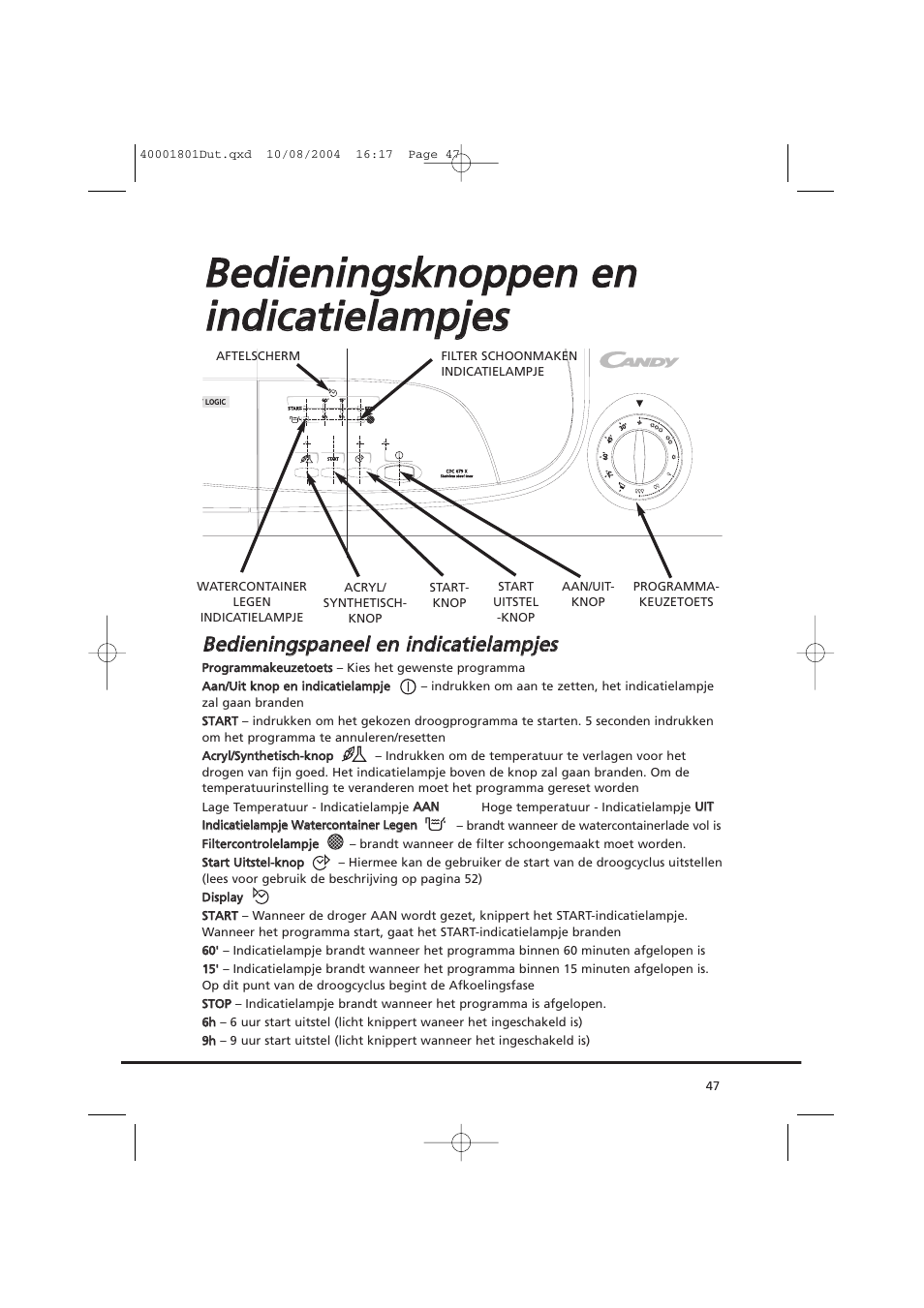 Candy AB CDC 679 X SY User Manual | Page 47 / 128