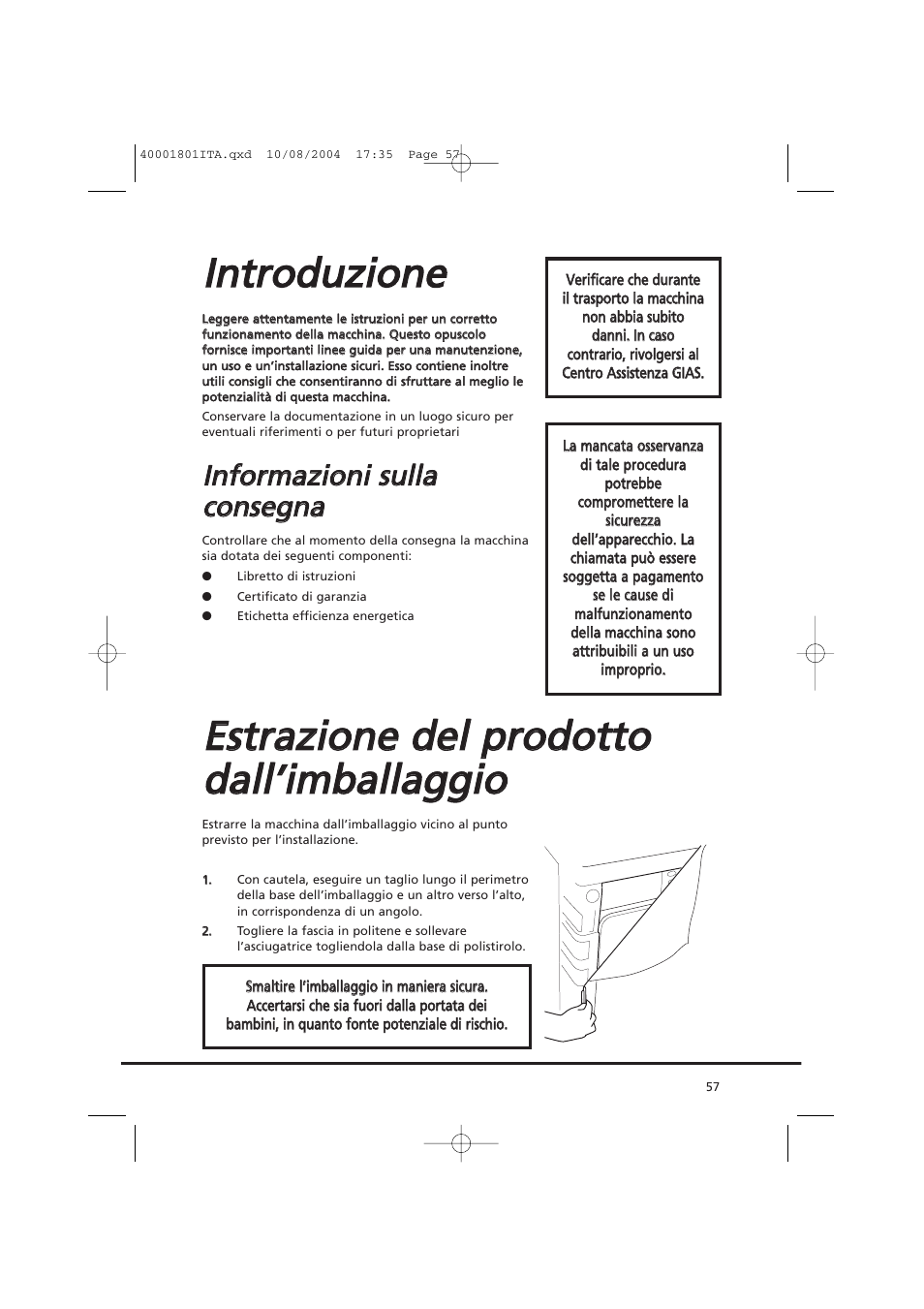 Iin nttrro od du uz ziio on ne e | Candy AB CDC 679 X SY User Manual | Page 57 / 128