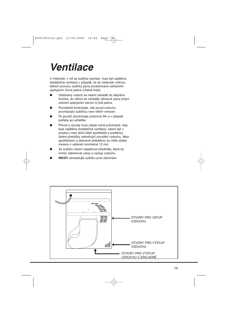 Ventilace | Candy AB CDC 679 X SY User Manual | Page 79 / 128