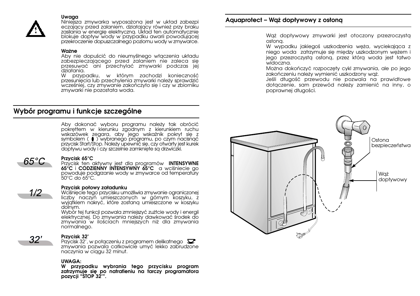 Wybór programu i funkcje szczególne | Candy CD 675 SX User Manual | Page 12 / 21