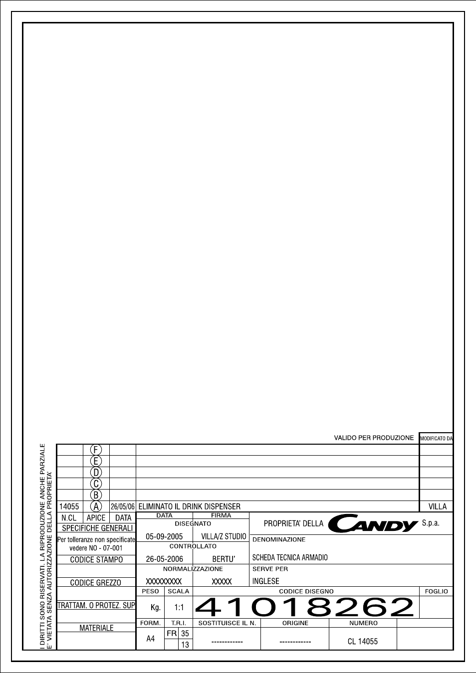 Candy FR CFF3650A-00 User Manual | 5 pages