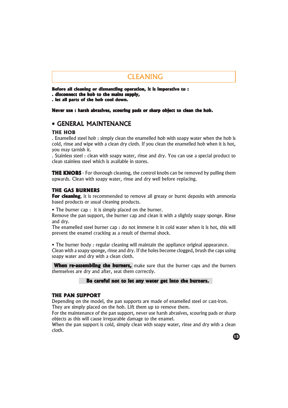 Cleaning | Candy PA 640__2 X UK User Manual | Page 15 / 16