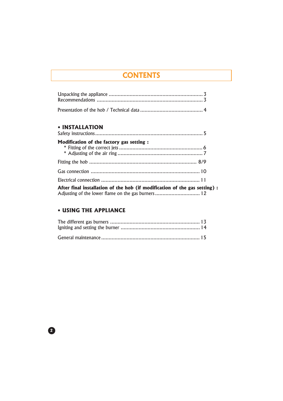 Candy PA 640__2 X UK User Manual | Page 2 / 16