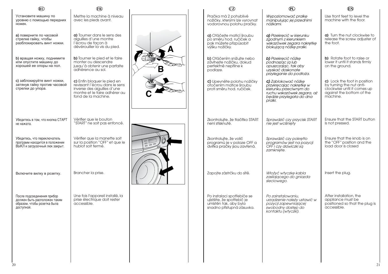 Ab c | Candy LB ACS 100 P SY User Manual | Page 11 / 37