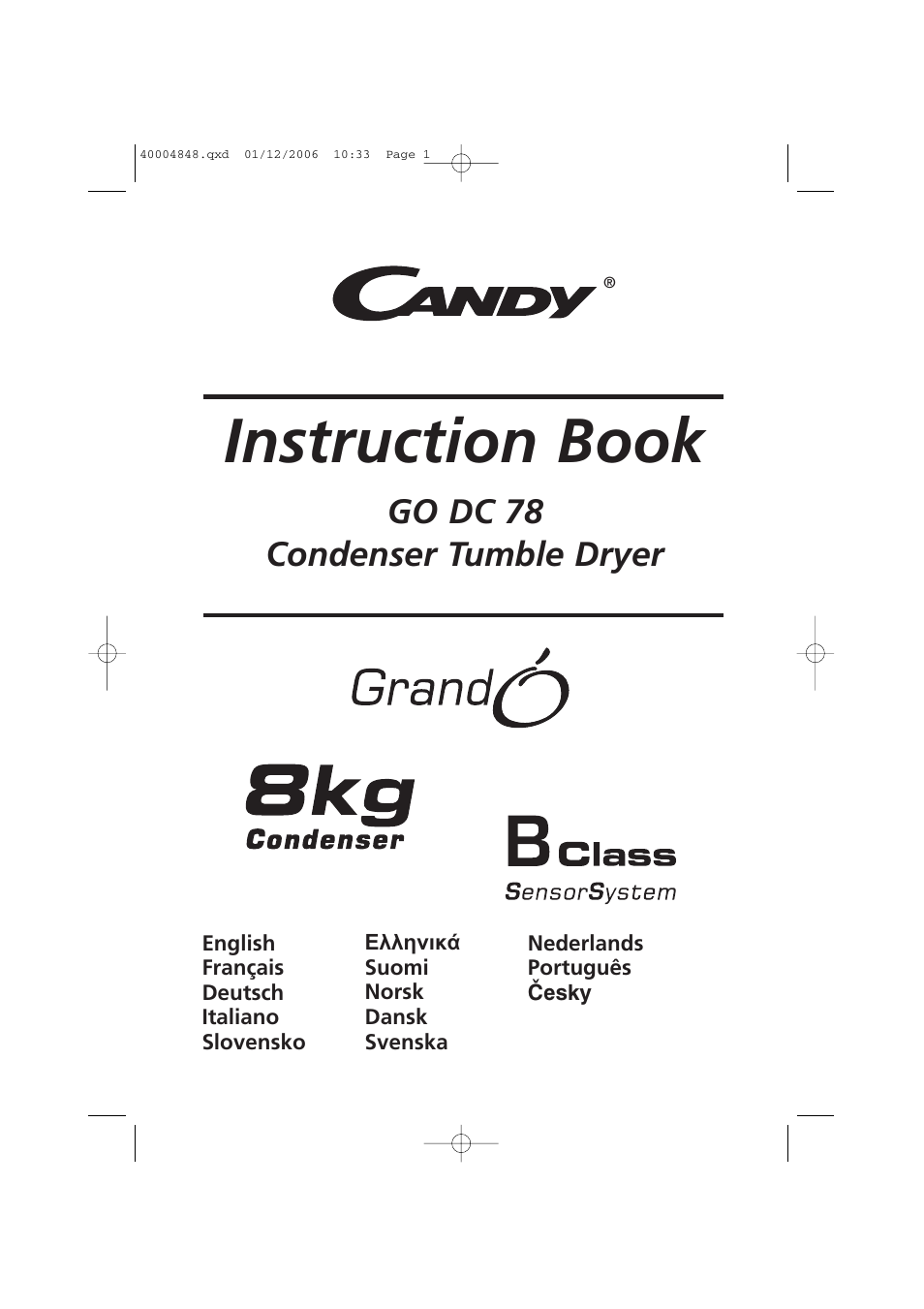 Candy GO DC 78-01S User Manual | 236 pages