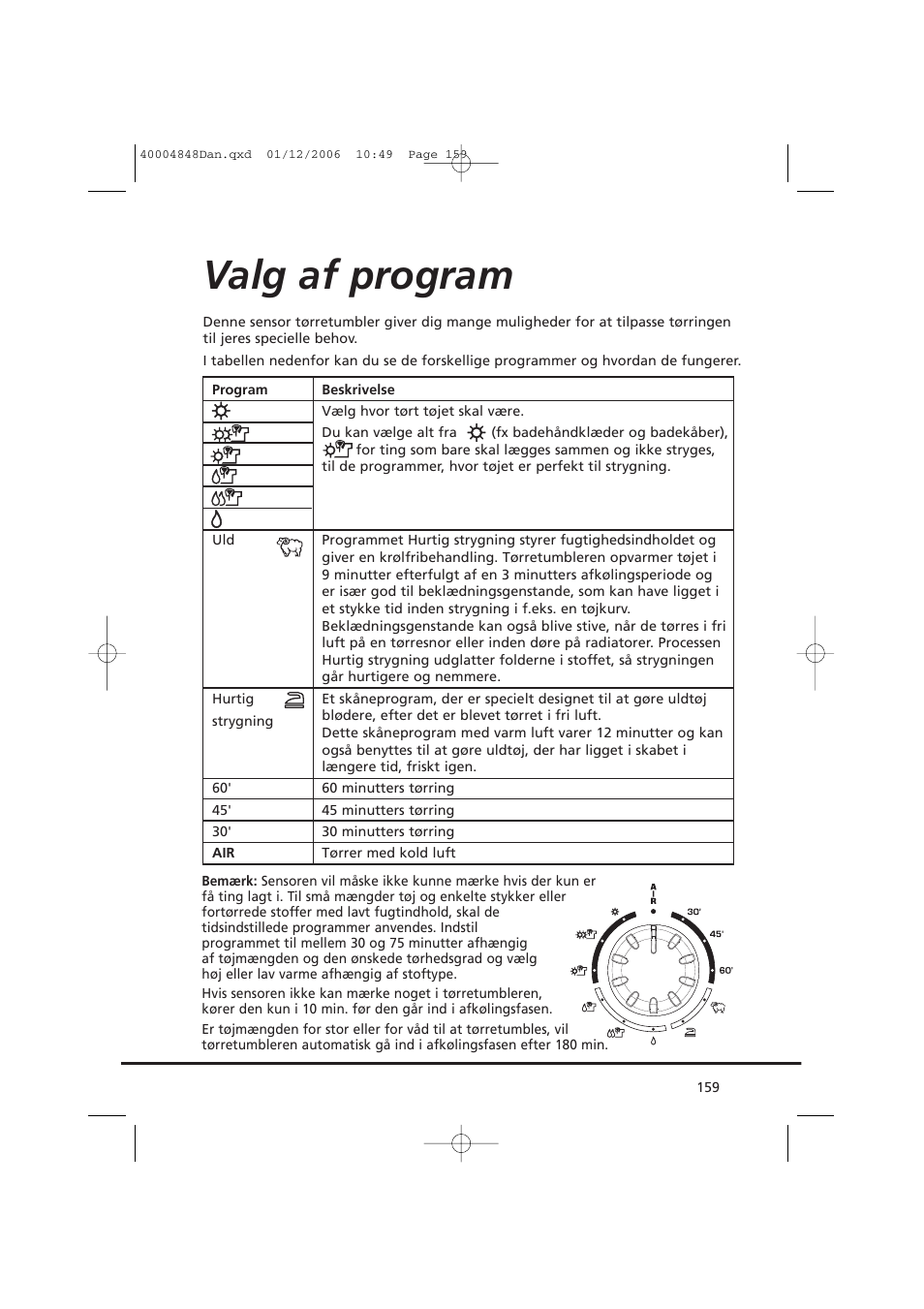 Valg af program | Candy GO DC 78-01S User Manual | Page 159 / 236