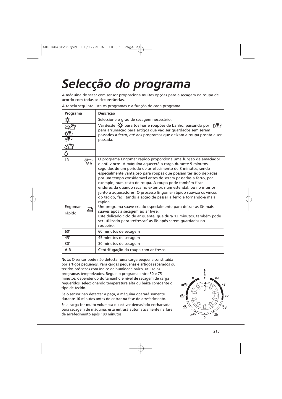Selecção do programa | Candy GO DC 78-01S User Manual | Page 213 / 236