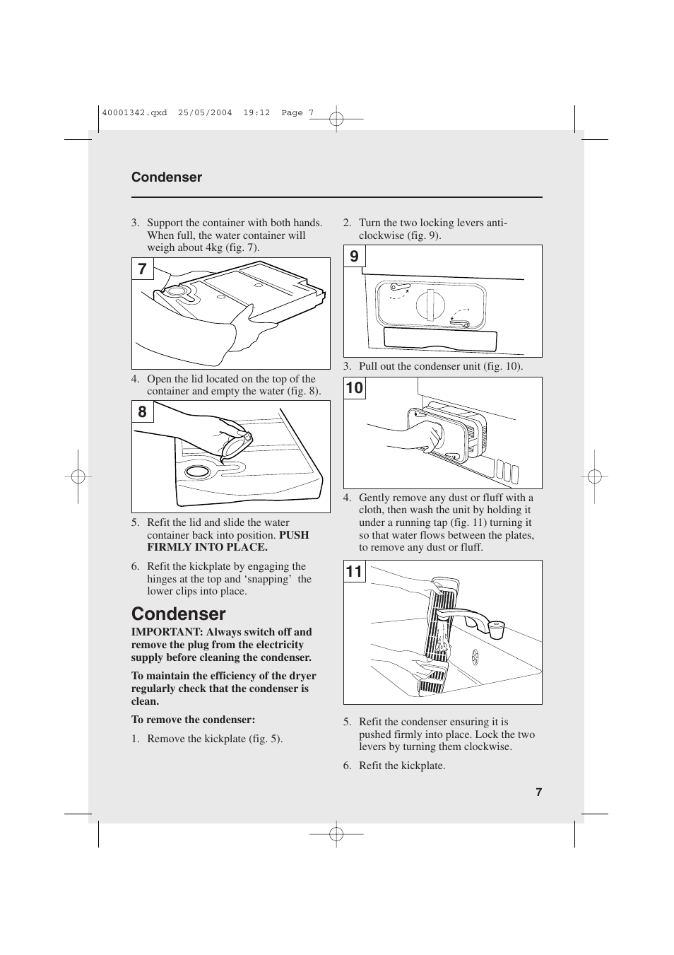 Condenser | Candy AB CDE 105 -80 User Manual | Page 7 / 16