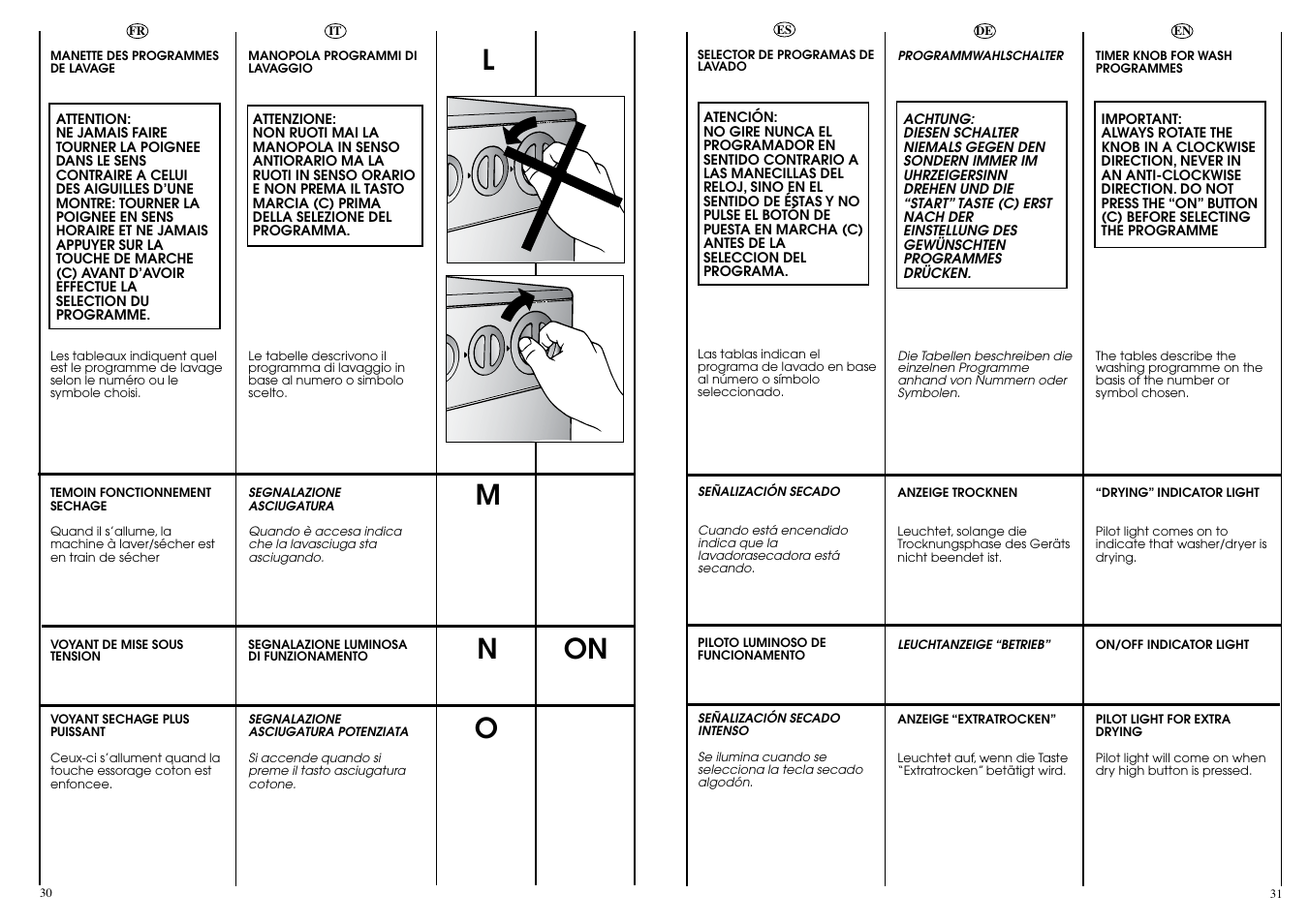 Mo on | Candy WD CIW 100 T User Manual | Page 16 / 41