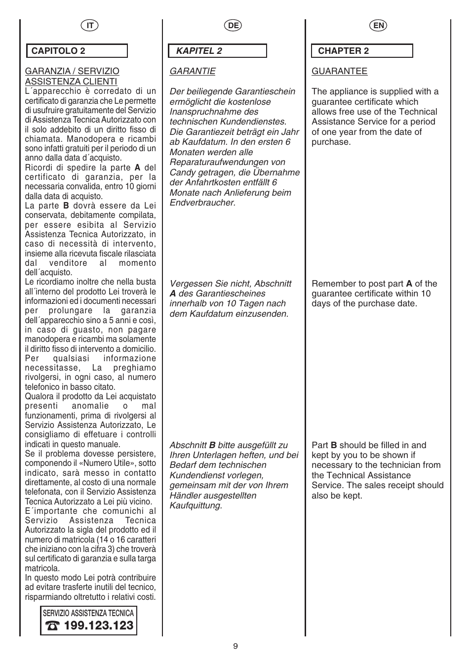 Candy AB CST 10 M User Manual | Page 8 / 44