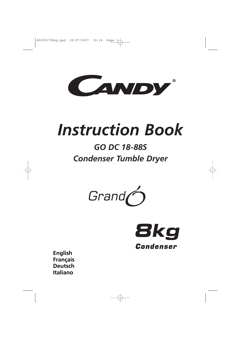 Candy GO DC 18-88S User Manual | 74 pages
