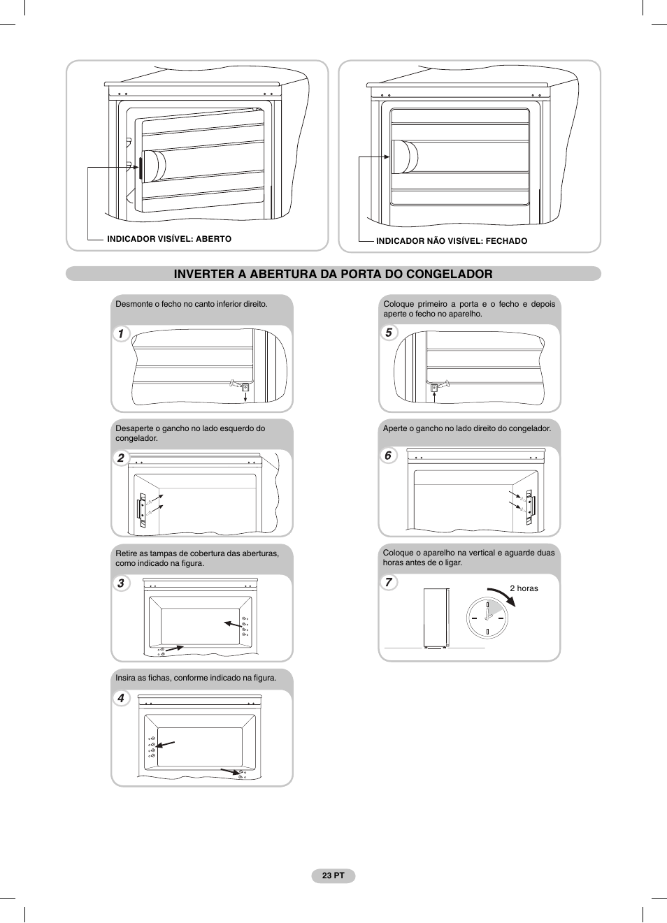 Inverter a abertura da porta do congelador | Candy FR CBO 150 AG User Manual | Page 23 / 58