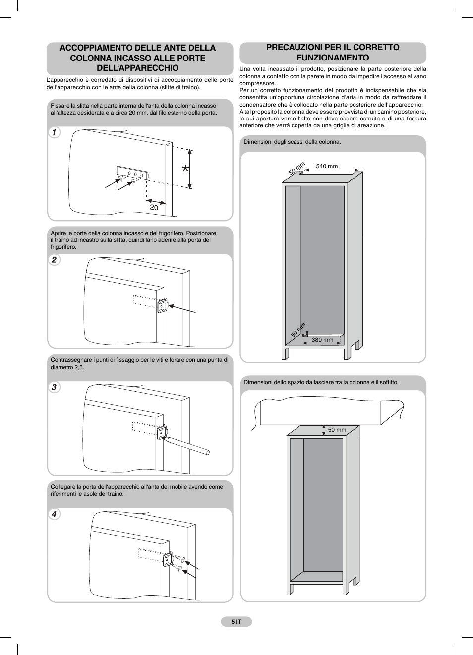 Precauzioni per il corretto funzionamento | Candy FR CBO 150 AG User Manual | Page 5 / 58