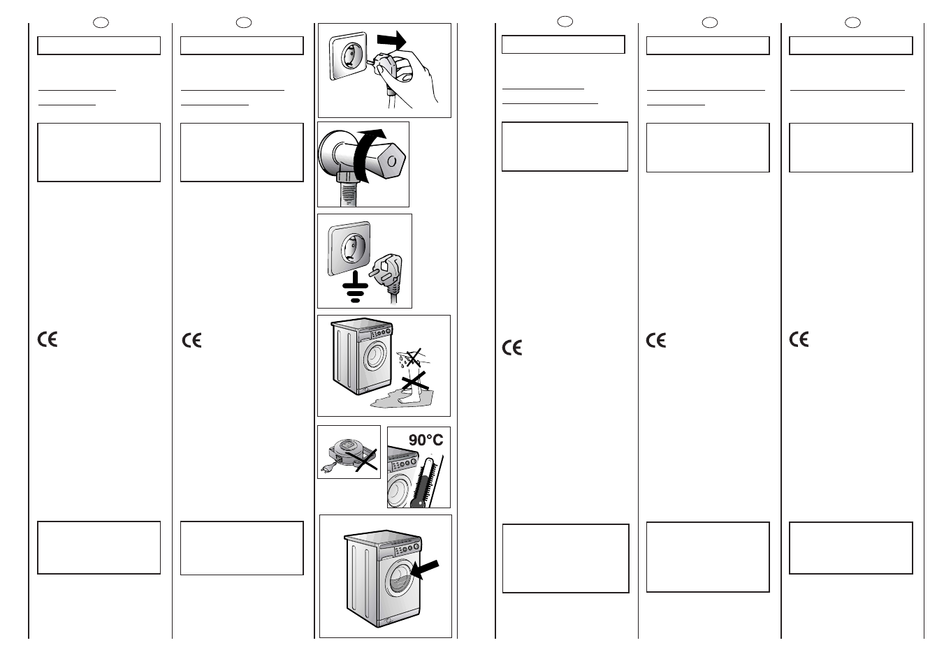 Prescrizioni di sicurezza, Mesures de securite, Safety measures | Veiligheidsmaat- regelen, Sicherheits- vorschriften | Candy ACS 132 FR User Manual | Page 6 / 33