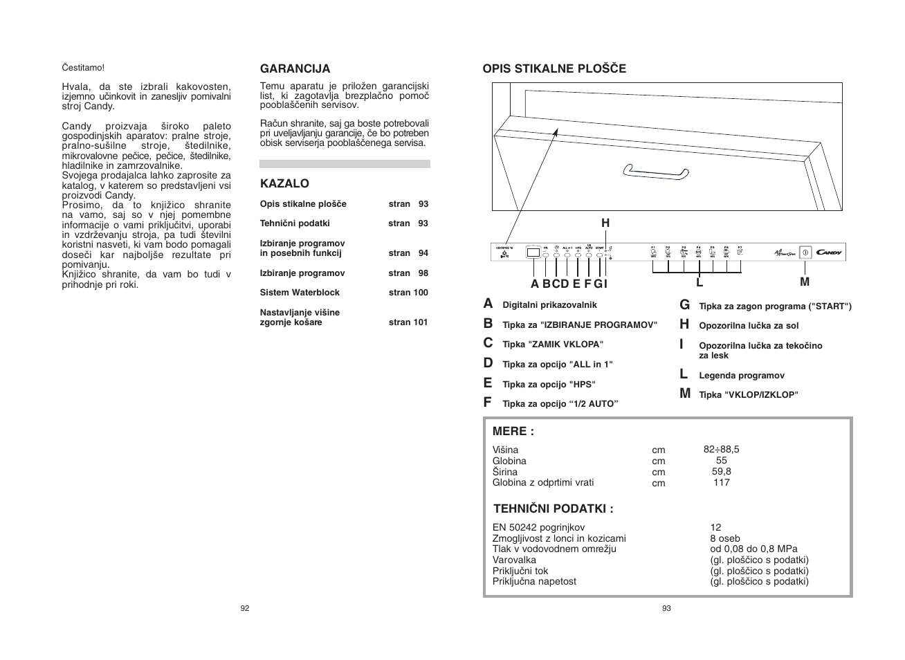 Candy CDI 5012E10 User Manual | Page 47 / 57