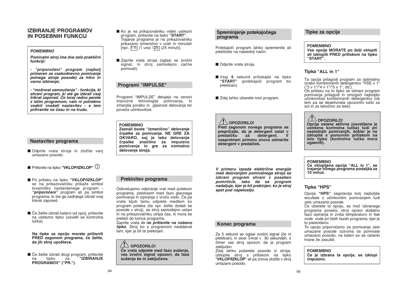 Candy CDI 5012E10 User Manual | Page 48 / 57