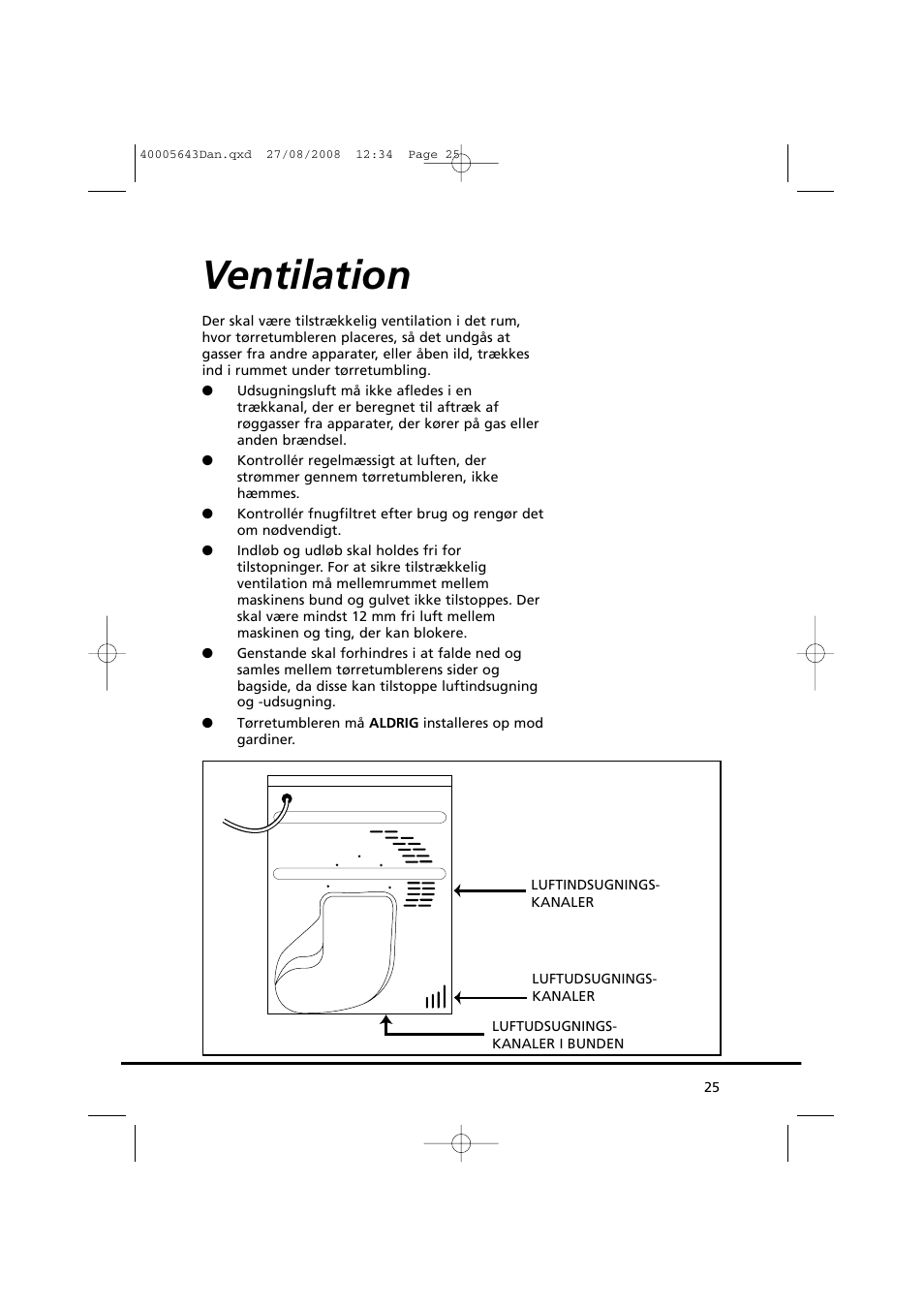 Ventilation | Candy GO DC 38G-37S User Manual | Page 25 / 128