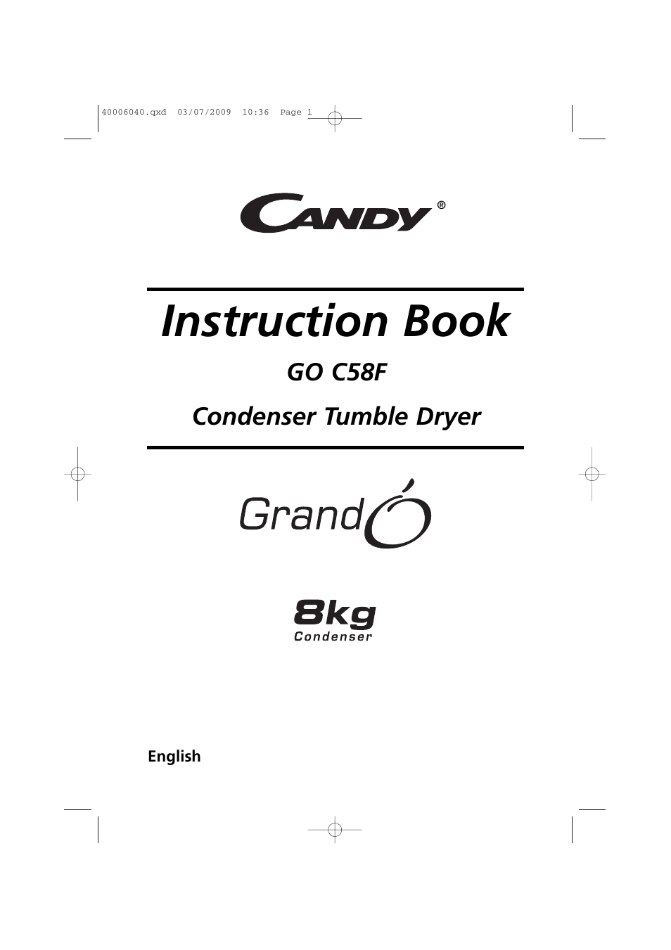 Candy GOC58F-80 User Manual | 24 pages