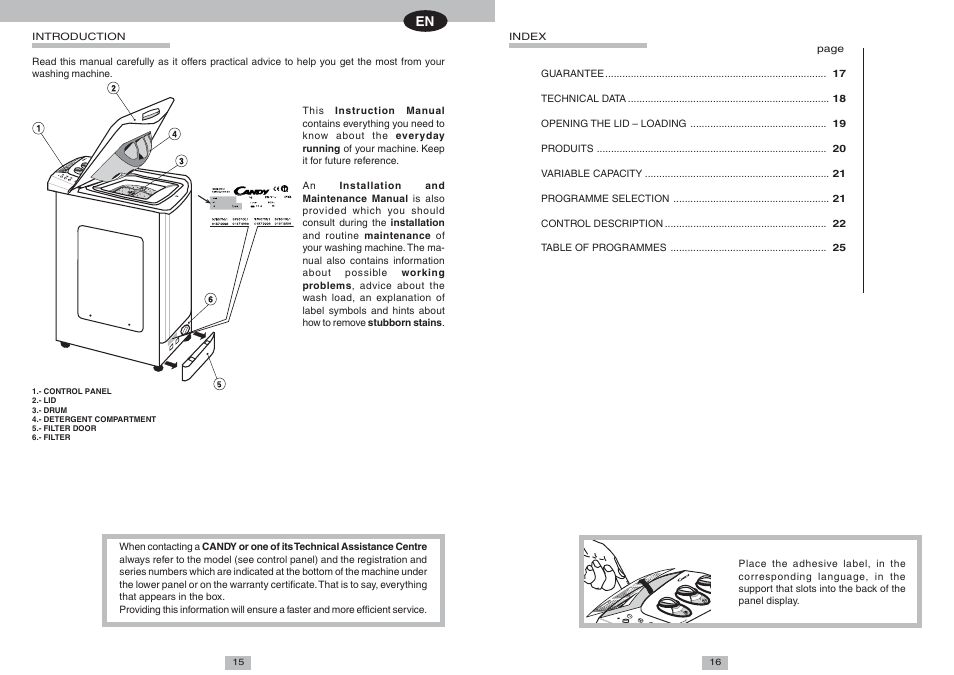 Candy LB CTE 103 TV UNI User Manual | 6 pages