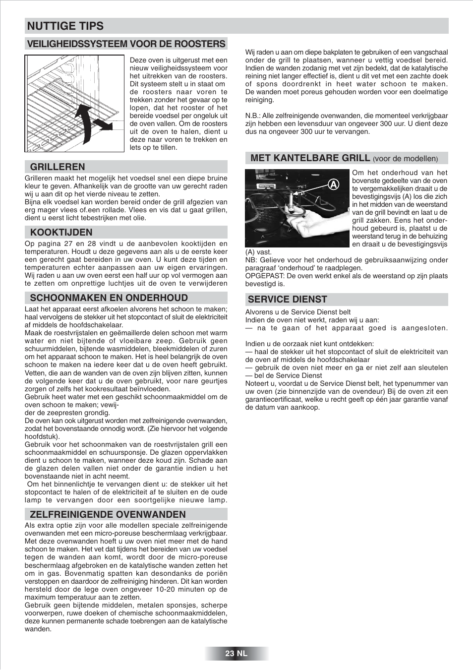 Nuttige tips | Candy FP 825 X AUS User Manual | Page 24 / 52