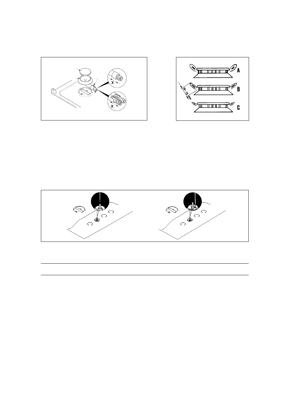 Lubricating the gas taps, Regulating the minimum flame, Screws regulating | Candy PLC 2230 X User Manual | Page 29 / 46