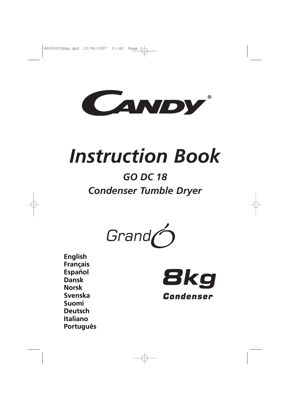 Candy GO DC 67-86S User Manual | 182 pages