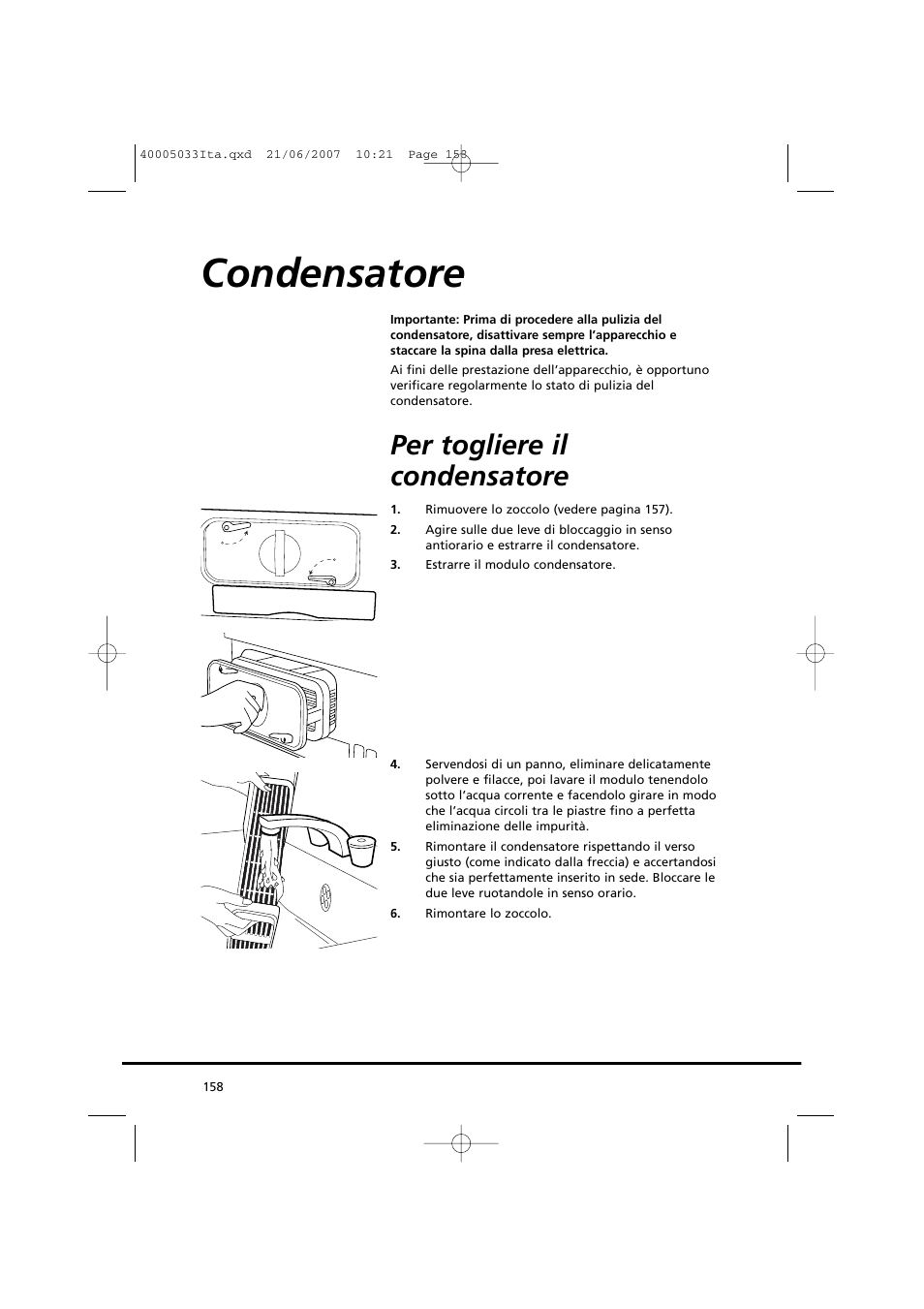 Condensatore, Per togliere il condensatore | Candy GO DC 67-86S User Manual | Page 158 / 182