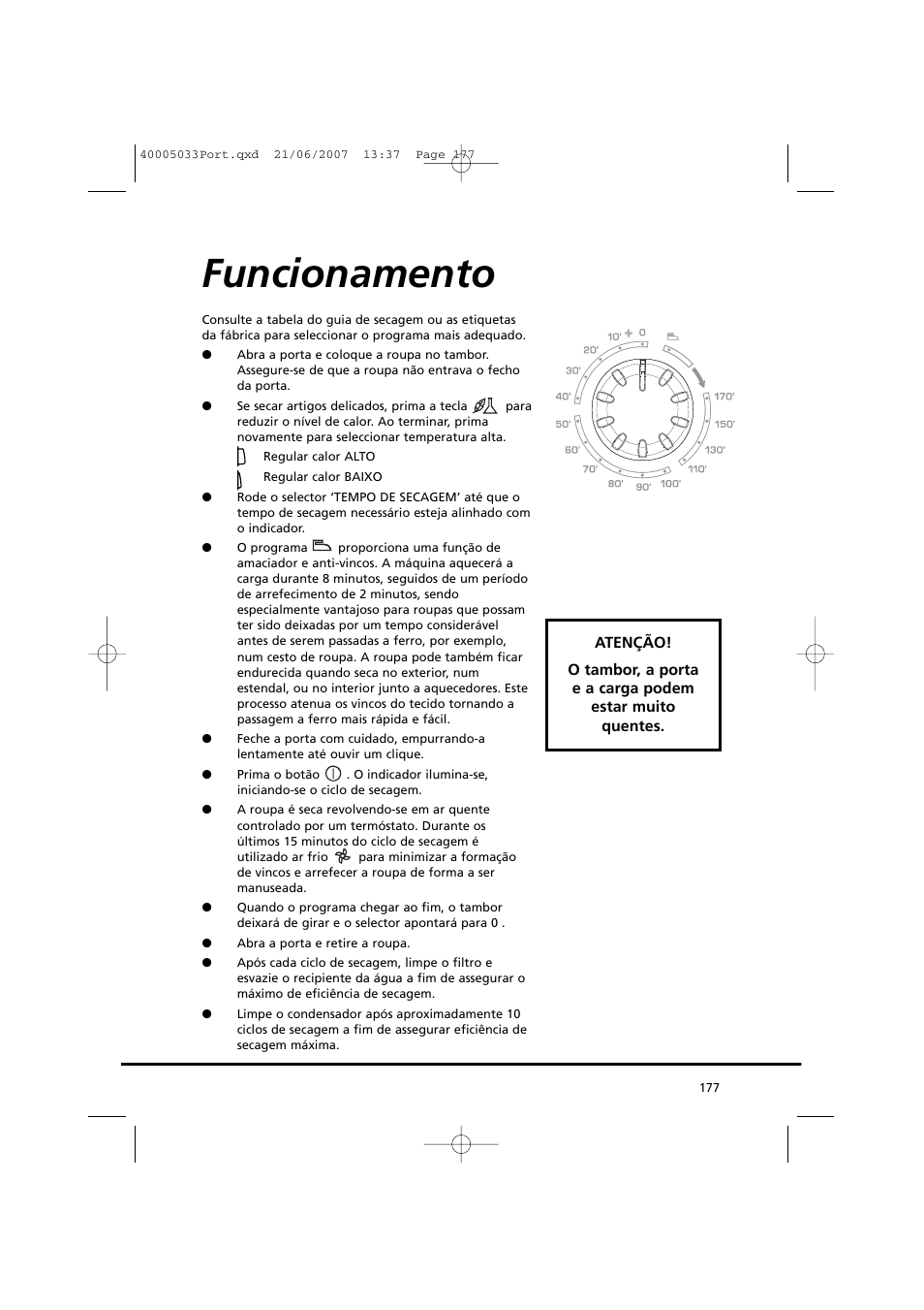Funcionamento | Candy GO DC 67-86S User Manual | Page 177 / 182