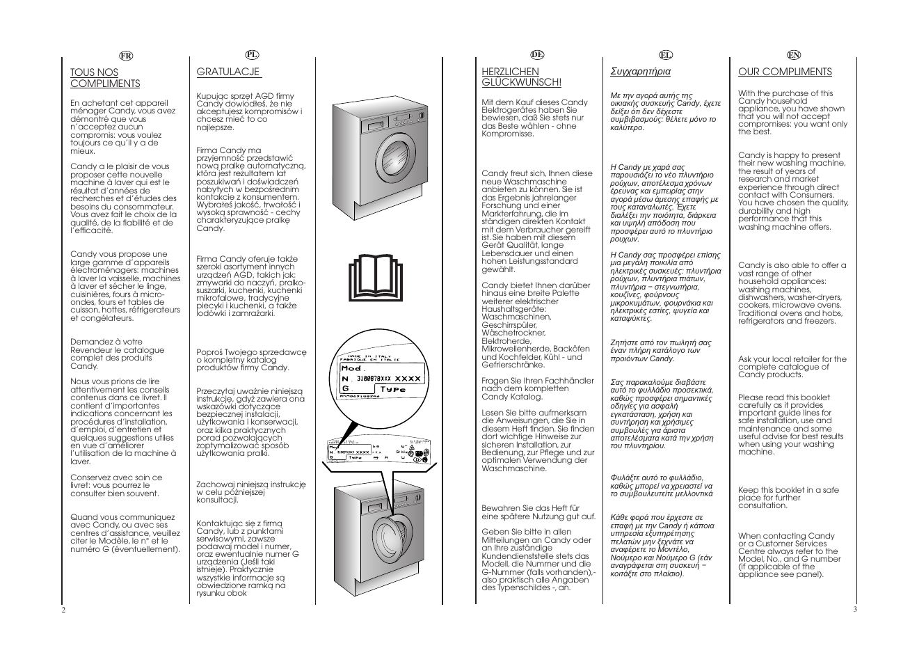 Candy CDB 485D-37S User Manual | Page 2 / 53