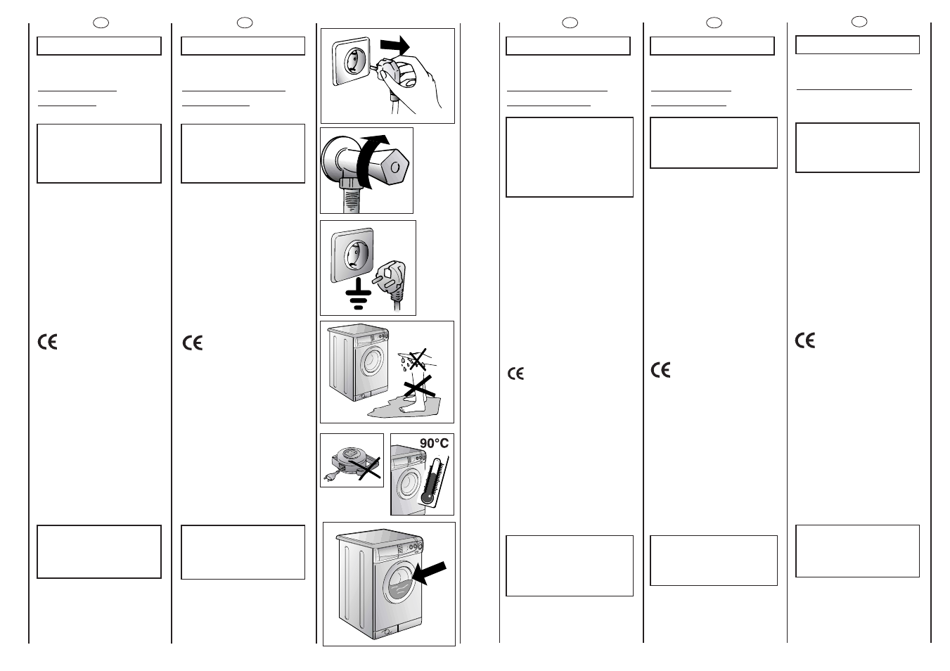 Safety measures, Prescrizioni di sicurezza, Mesures de securite | Instruções de segurança, Normas de seguridad | Candy CBD116-37SME User Manual | Page 6 / 37