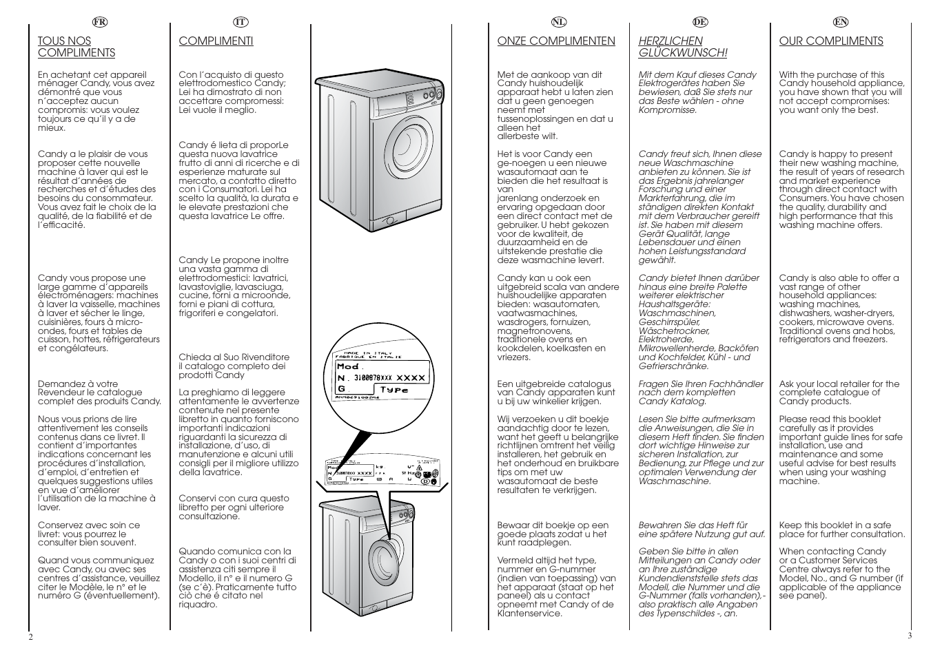 Candy CB 824 T User Manual | Page 2 / 33