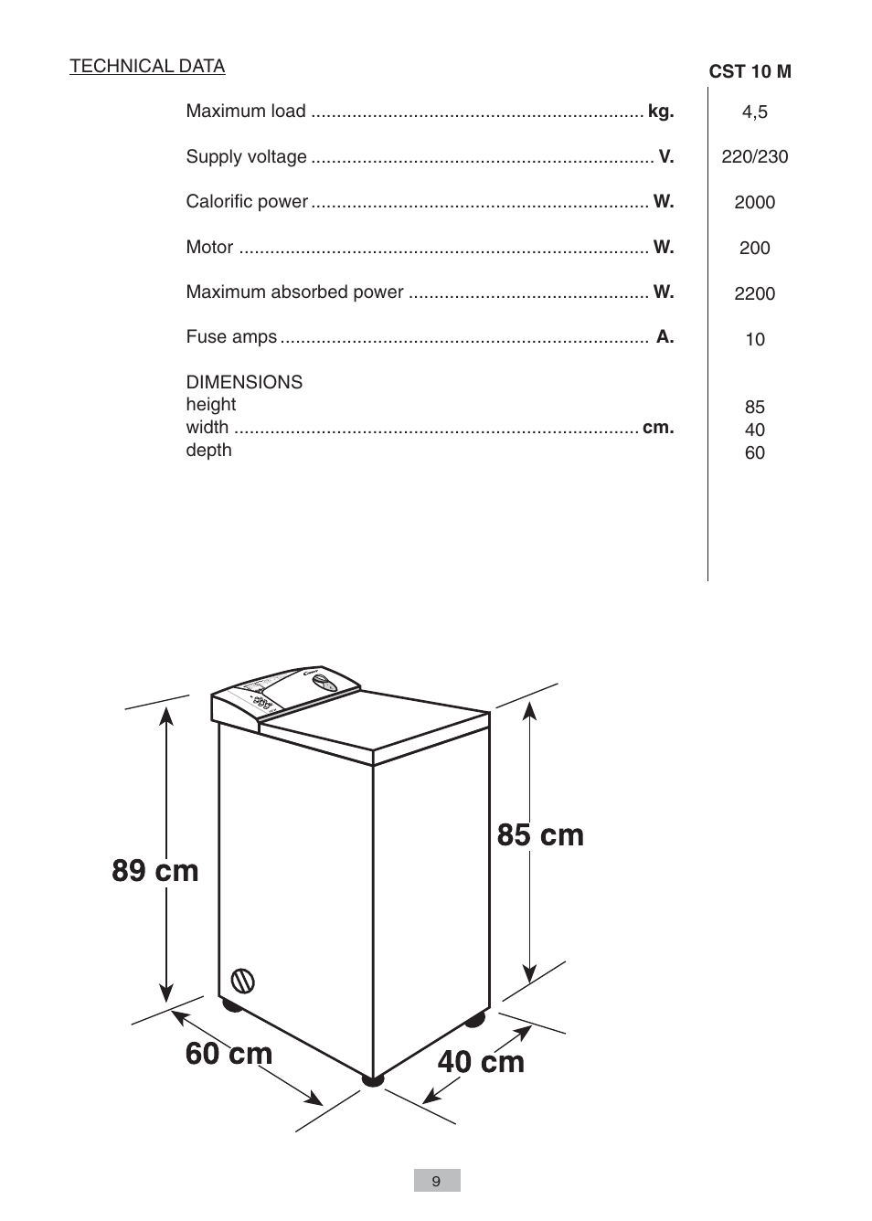 Candy AB CST 10 M User Manual | Page 7 / 19