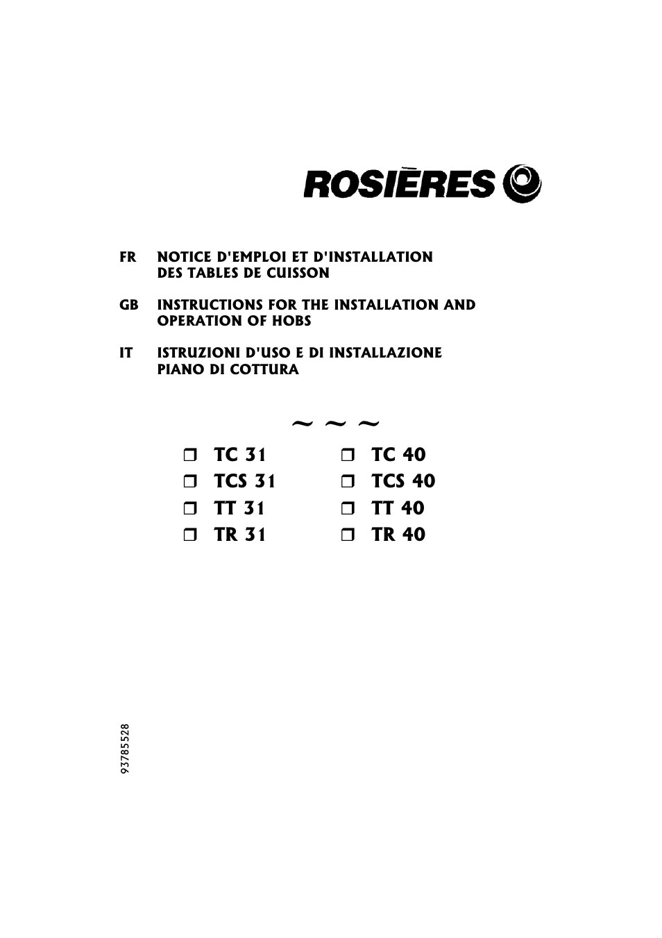 Candy TR 40 RUV User Manual | 56 pages