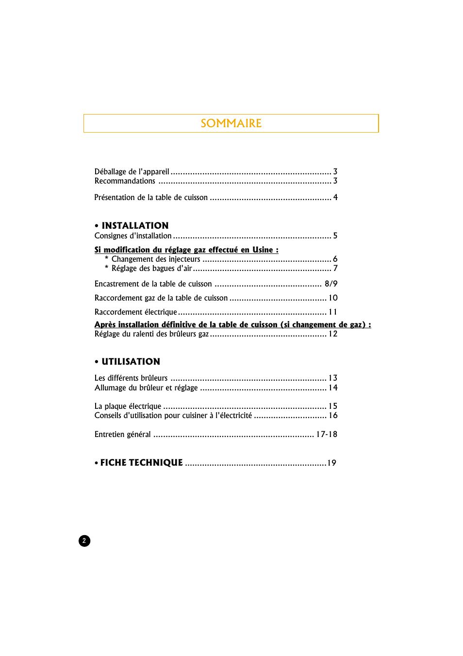 Sommaire | Candy TR 40 RUV User Manual | Page 2 / 56