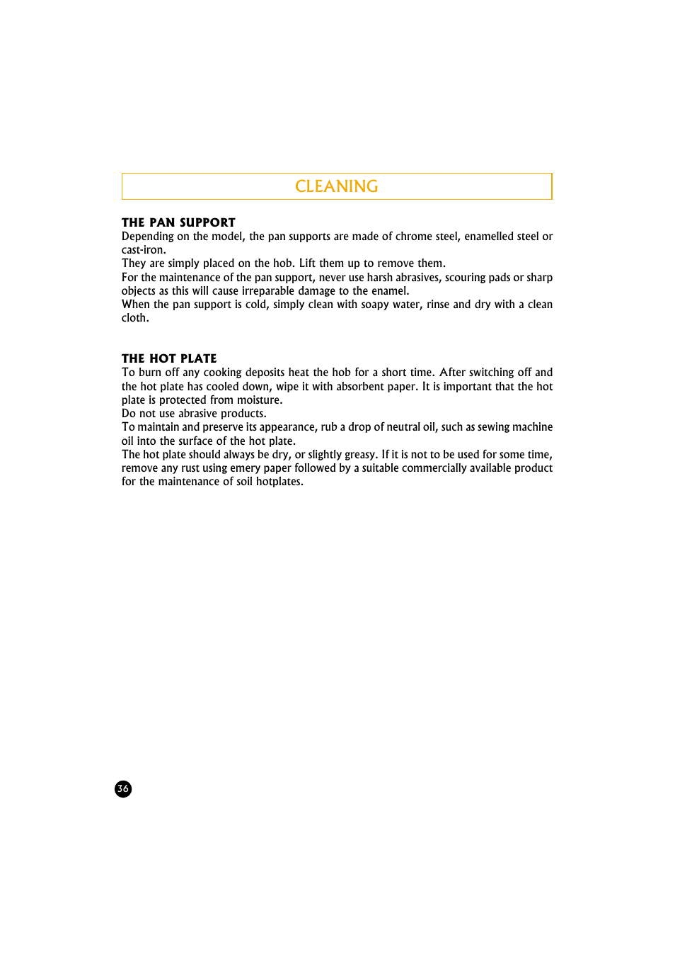 Cleaning | Candy TR 40 RUV User Manual | Page 36 / 56