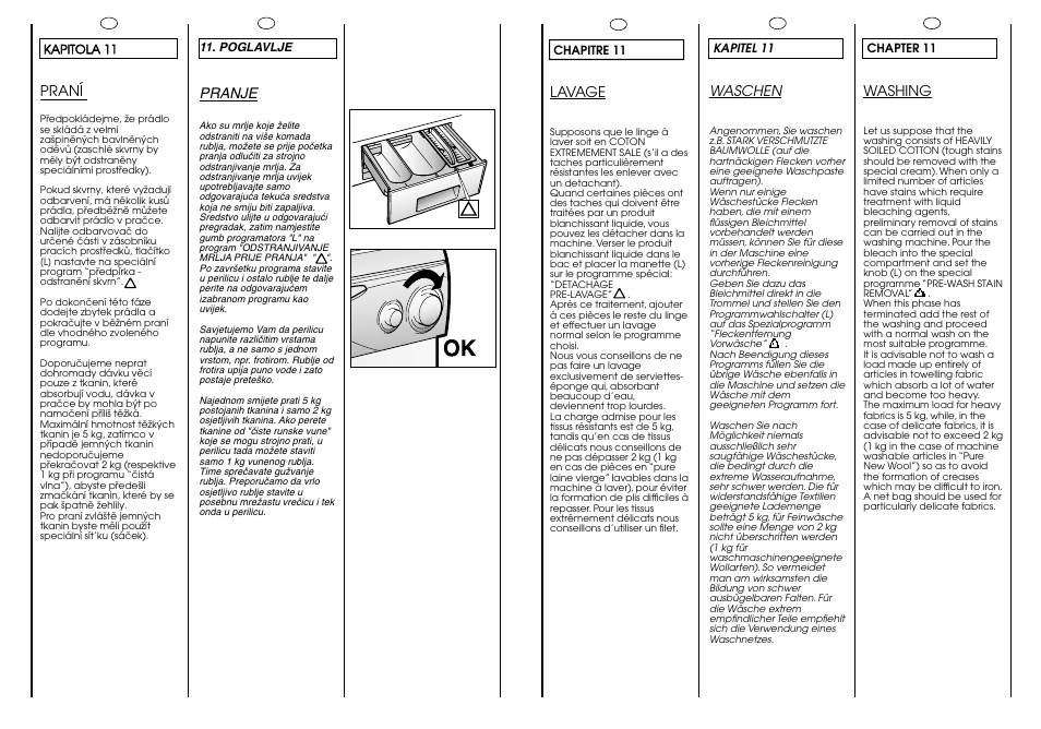 Lavage, Washing, Waschen | Praní, Pranje | Candy CG 473 User Manual | Page 24 / 33