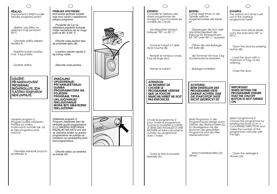 90° c 5 kg max | Candy CG 473 User Manual | Page 25 / 33