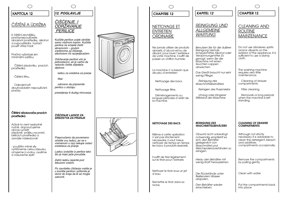 Nettoyage et entretien ordinaire, Cleaning and routine maintenance, Reinigung und allgemeine wartung | Öiätëní a údrïba, Âi·åenje i odrîavanje perilice | Candy CG 473 User Manual | Page 27 / 33