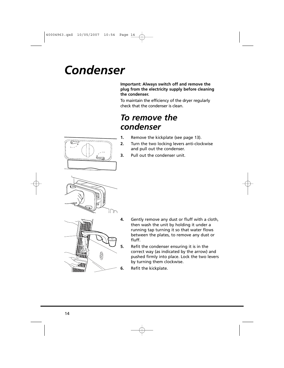 Condenser | Candy GO C 218-80 User Manual | Page 14 / 20