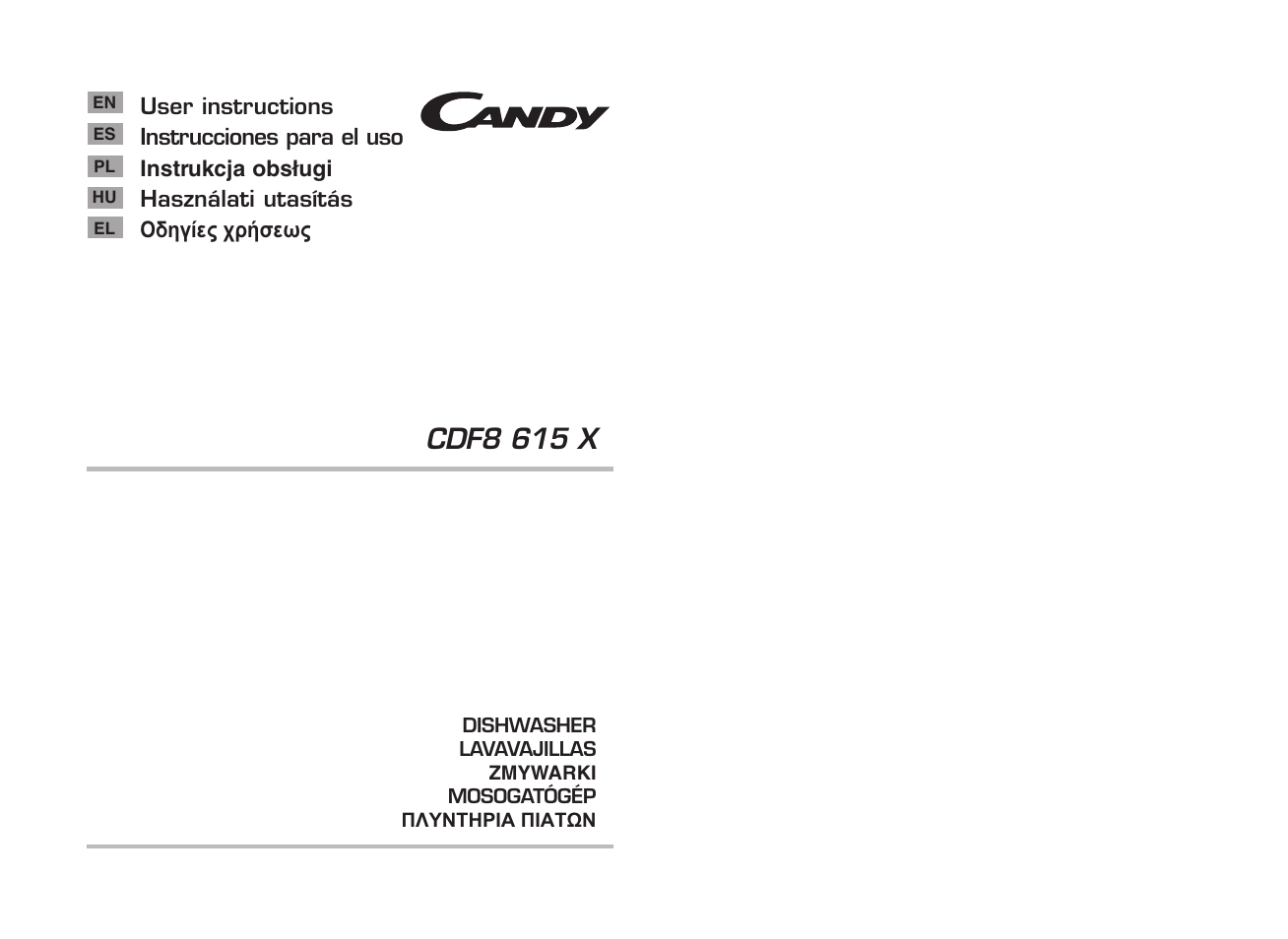 Candy CDF8 615 X - S User Manual | 73 pages