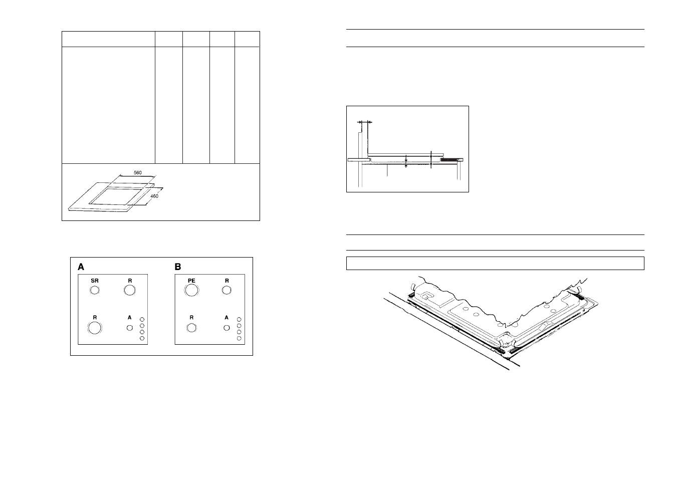 Installazione, Caratteristiche tecniche, Istruzioni per l’installatore | Applicazione sigillante | Candy PR 2250 GH User Manual | Page 2 / 29