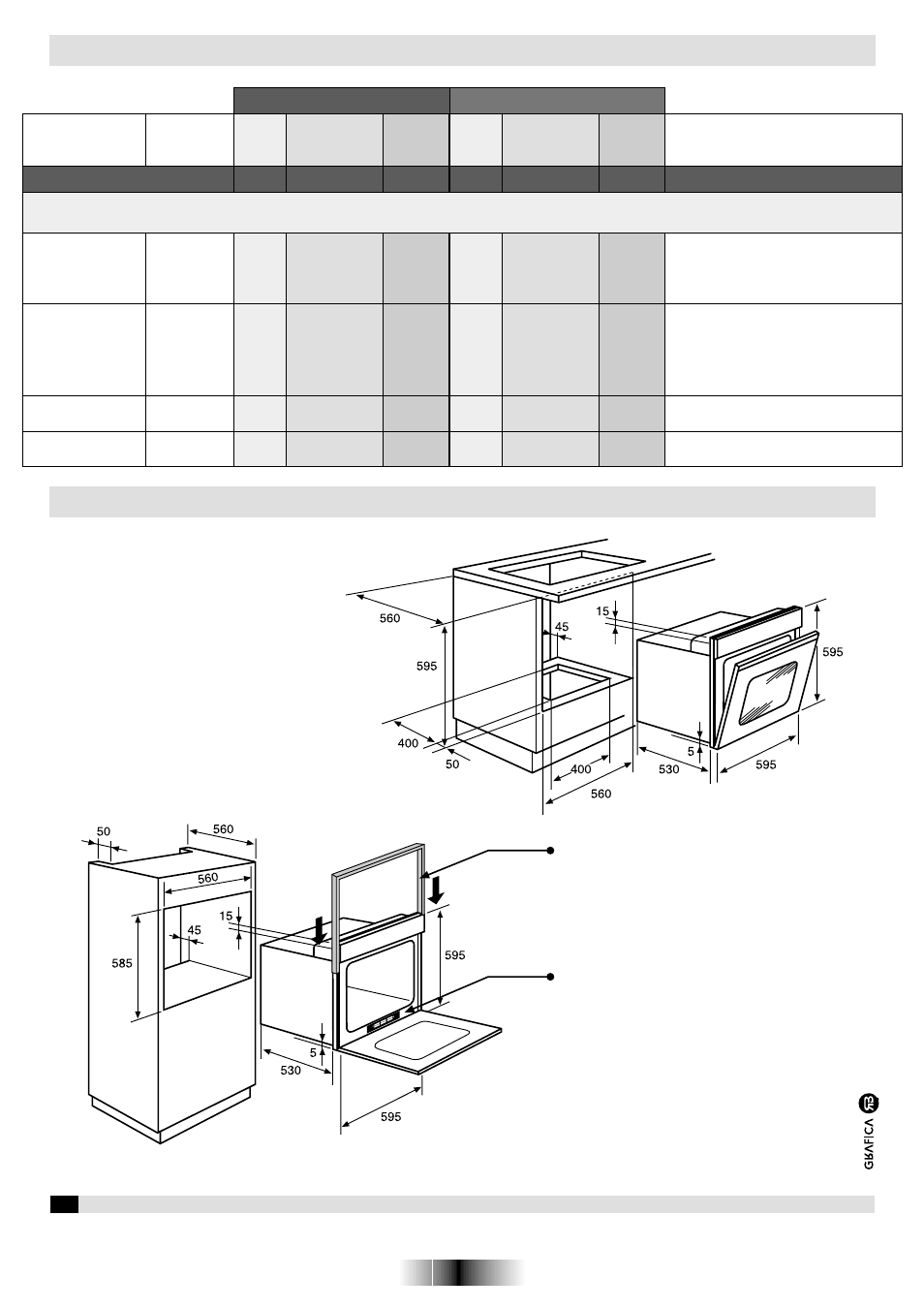 Installation, Tables of cooking times | Candy FP 602 X UK User Manual | Page 8 / 8